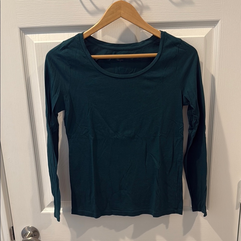 LOFT Green Fitted Long Sleeve T-Shirt
